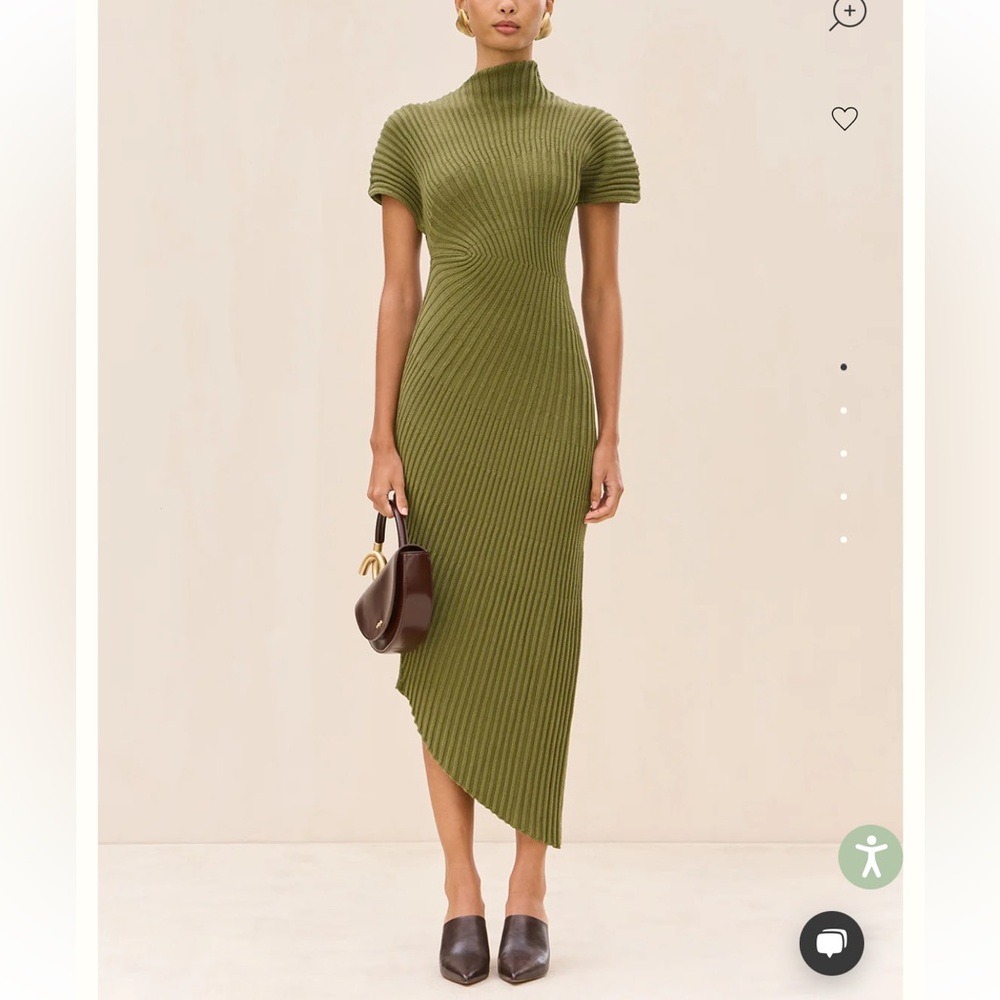 Cult Gaia NWOT Chrysta Knit Dress in Cedar / Olive Green size S